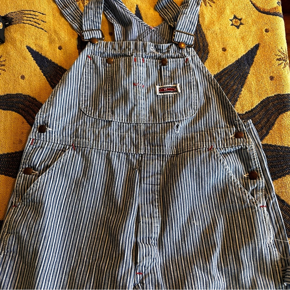 Striped Denim Overalls